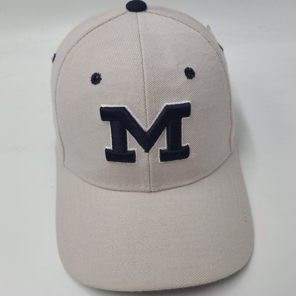 Michigan Wolverines Hat Fitted 6 3/4 Zephyr Gray Blue NCAA University Wool Blend